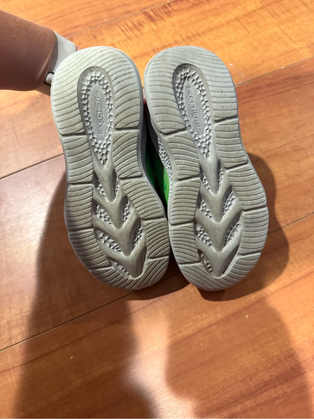 Skechers Light up Kids Neon Green and black Hook-and-Loop Sneakers - Picture 6 of 7
